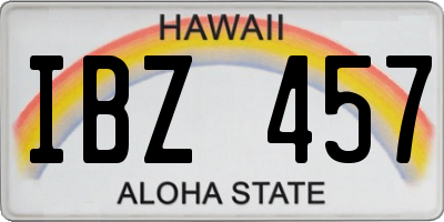 HI license plate IBZ457