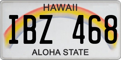 HI license plate IBZ468
