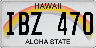 HI license plate IBZ470