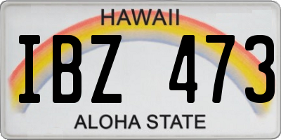 HI license plate IBZ473