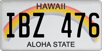 HI license plate IBZ476