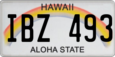 HI license plate IBZ493
