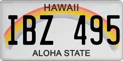 HI license plate IBZ495