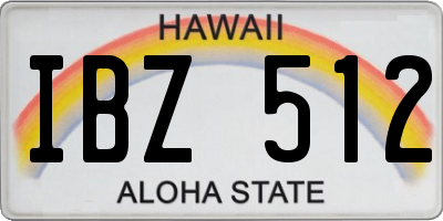 HI license plate IBZ512