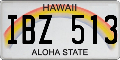 HI license plate IBZ513