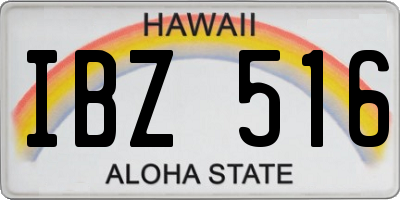 HI license plate IBZ516