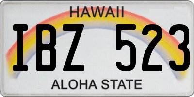 HI license plate IBZ523