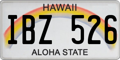 HI license plate IBZ526