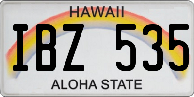 HI license plate IBZ535
