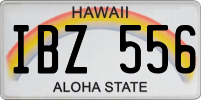 HI license plate IBZ556