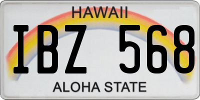 HI license plate IBZ568