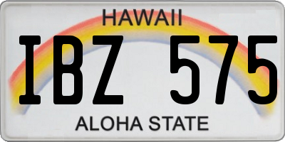 HI license plate IBZ575