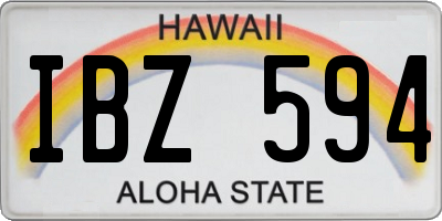 HI license plate IBZ594