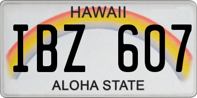 HI license plate IBZ607