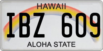 HI license plate IBZ609