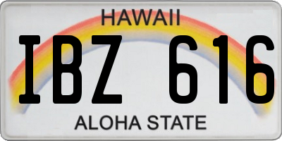 HI license plate IBZ616