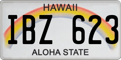 HI license plate IBZ623