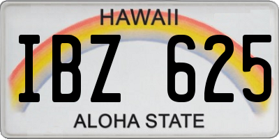 HI license plate IBZ625