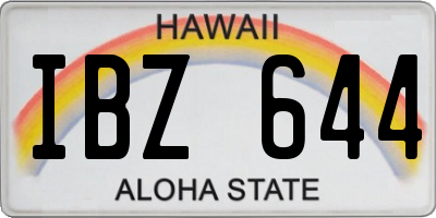 HI license plate IBZ644