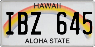 HI license plate IBZ645