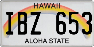 HI license plate IBZ653