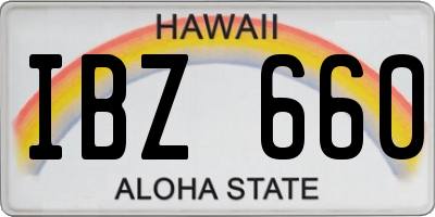 HI license plate IBZ660