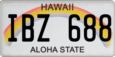 HI license plate IBZ688