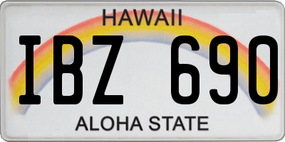 HI license plate IBZ690