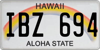 HI license plate IBZ694