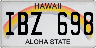 HI license plate IBZ698