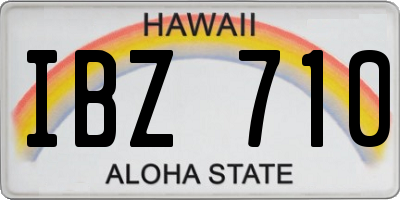 HI license plate IBZ710