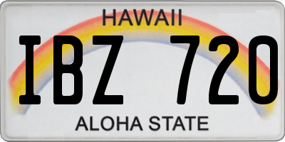 HI license plate IBZ720