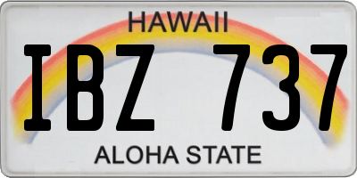 HI license plate IBZ737
