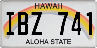 HI license plate IBZ741