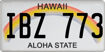 HI license plate IBZ773