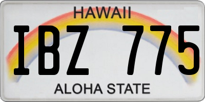 HI license plate IBZ775