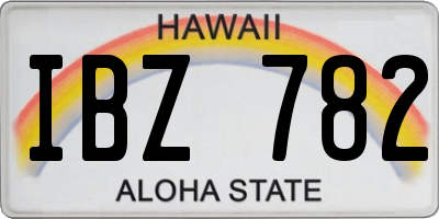 HI license plate IBZ782