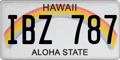 HI license plate IBZ787