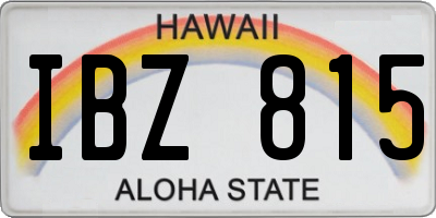 HI license plate IBZ815