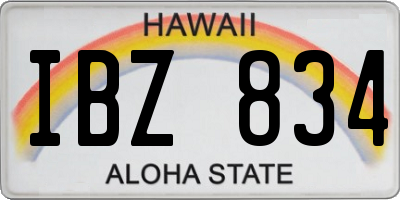 HI license plate IBZ834