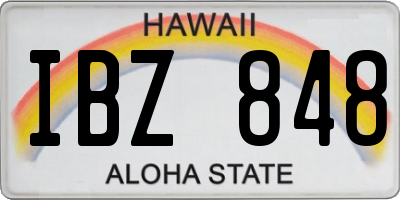 HI license plate IBZ848