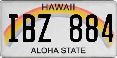 HI license plate IBZ884