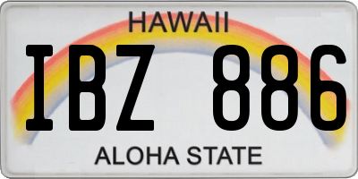 HI license plate IBZ886