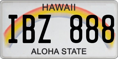 HI license plate IBZ888