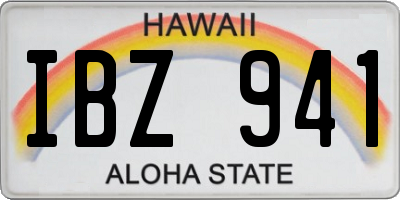 HI license plate IBZ941