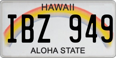 HI license plate IBZ949