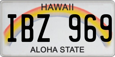 HI license plate IBZ969