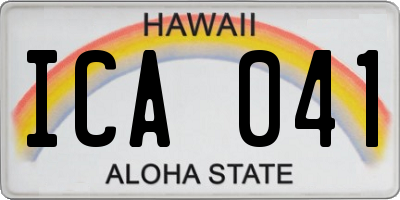 HI license plate ICA041
