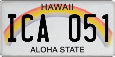 HI license plate ICA051