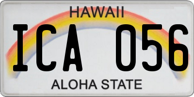 HI license plate ICA056